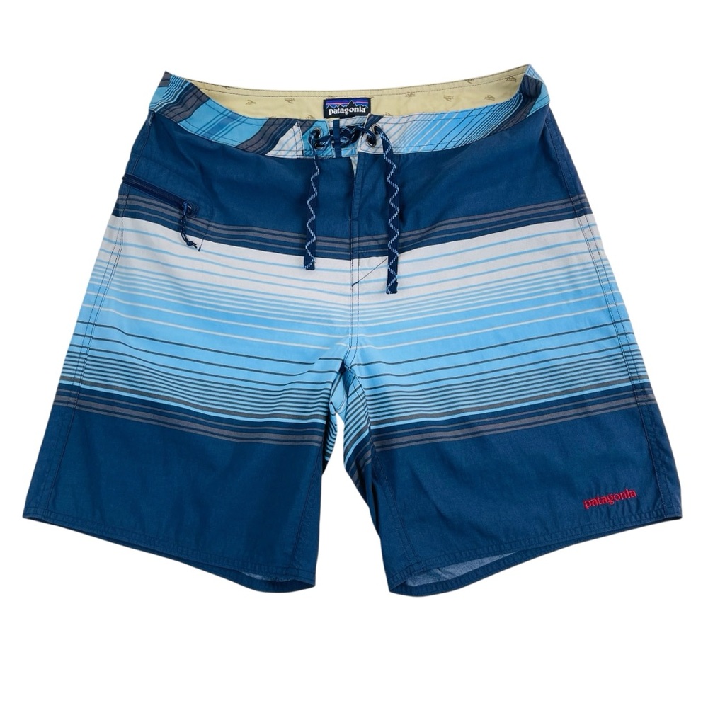 Patagonia Board Shorts Mens Sz 34 Swimwear 86621 Blue Grey